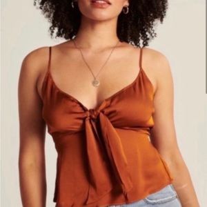 Abercrombie Satin Tie Front Cami